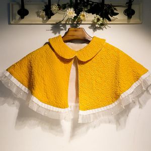 スカーフ婦人秋冬ビンテージ黄色いパシミナ女性ショールクロークR022