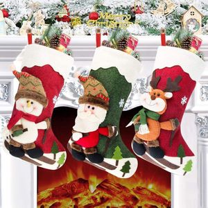 Wholesale hotel ski resale online - New Santa Claus Snowman Lovely Ski Socks Hotel Family Party hristmas Pendant