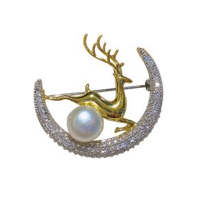 Sinzry Cena fabryczna Elegancka Fantazja Cubic Cyrkon Deer Ins Garnitur Broszki Lady Wrap Biżuteria Akcesoria