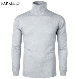 Maglione dolcevita grigio Uomo Autunno Uomo Collo alto Pullover Maglioni lavorati a maglia Maglioni slim fit Maglieria Pull Homme 210522