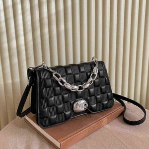 Torby na zakupy Moda Łańcuch Crossbody Dla Kobiet Designer Plaid Torba Na Ramię Nowe Solid PU Skórzane Panie Torebki Tote 220315