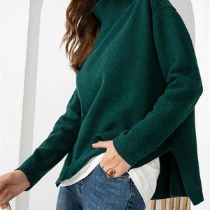 Jesień Zima Podstawowa Oversize Grube Sweter Pulowers Kobiety Loose Cashmere Turtleneck Sweter Pullover Kobiet Z Długim Rękawem 211103