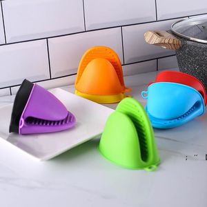 Silicone Heat Resistant Gloves Clips Insulation Non Stick Anti-slip Pot Bowel Holder Clip Cooking Baking Oven Mitts RRB12225