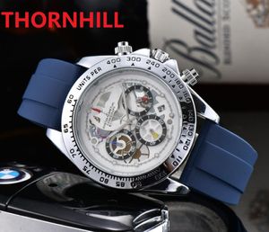Najwyższej jakości zegarek męski w pełni funkcjonalny stoper moda zegar na co dzień mężczyzna czarny niebieski guma silikonowa luksusowy mechanizm kwarcowy zegarki na rękę reloj de lujo