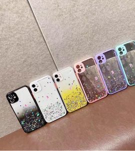 Роскошные Bling Foil Glitter Hard PC CAMPE для iPhone 13 12 Mini 11 Pro Max XR XS X 8 7 6 IPhone13 Star Gradient прозрачный Confetti Sequin Flake Clean Conder