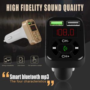 FM Adapter A9 Bluetooth Автомобильное зарядное устройство FM-передатчик с двойным USB-адаптером Handfree MP3-плеер Поддержка TF Card для iPhone Samsung Universal