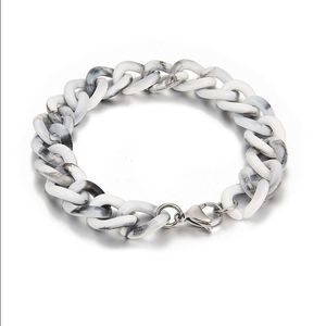 Fashion cinza resina acrílica link pulseira de miçangas para mulheres pulseiras de lagosta femininas bracelets boho jóias acessórios boêmios