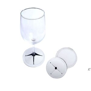 Dryckesware Present Sublimation Blank Vit Dubbelskikt Vin Glas Coaster Neopren Table Coasters Goblet Base Protector for Cups Party JJA12533