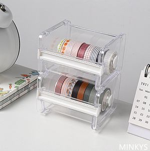 Washi Masking Tape Cutter Machine 2 i 1 Tapes Förvaring Box Kawaii School Stationery