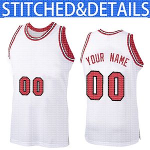 Niestandardowy DIY Design Chicago Dowolny Numer Jersey 00 Mesh Bluza koszykówki Spersonalizowane Nazwa Zespołu Rewolucyjna i Numbe Czerwona Biała Czarna Sprzedaż