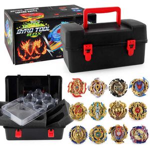 18.PCs Toupie Beyblades Burst Metal Fusion Set Golden Spinner med Anttena i Carry Case Leksaker för barn X0528