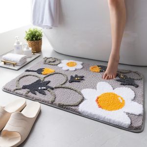 Carpets Anti-slip Little Daisy Bathroom Absorbent Dry Feet Toilet Doorway Carpet Rug Family Entrance Door Floor Mat Bedroom Kitchen Soft