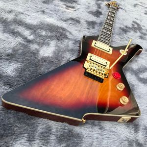 Kundenspezifische Grand-E-Gitarre vom Typ Iban mit hochglänzendem Destroyer-Duplex-Tremolosystem in Sunburst. AUF LAGER