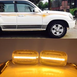 1Pair para TOYOTA Landcruiser Land Cruiser 70 80 100 Series 1998-2007 LED Marker Luzes Luzes Dinâmicas Lâmpada de Sinal Indicador