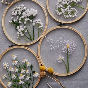 Other Arts and Crafts European Style Flowers DIY Embroidery Ribbon Set Beginners met Shed Sewing Kit Cross Stitch