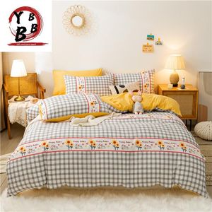 Set di biancheria da letto Copripiumino scozzese moderno Federe 4 pezzi Lenzuolo trapuntato per cartoni animati Twin Full Single King Biancheria da letto