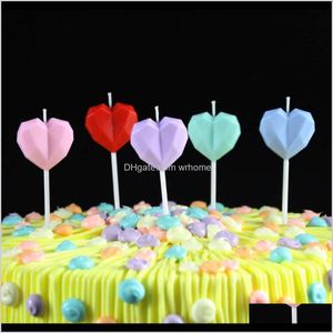 Candles Decor Home Gardendiamond Love Creative Heart Shaped Smokeless Cake Candle For Birthday Banquet Proposal Marriage Wedding Party W0