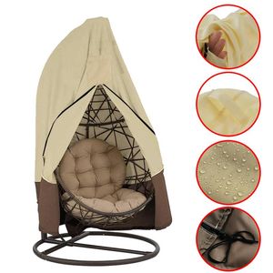 Outdoor Hanging Egg Swing Chair Cover Waterproof Dust Protector Patio With Zipper Protective Case Shade