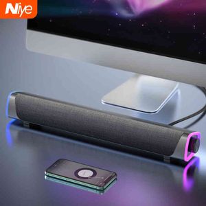 Niye dator högtalare Bar Bluetooth Högtalare Stereo Surround Subwoofer Wired Laptop PC Theater TV AUX 3.5mm 3D högtalare