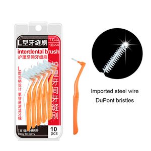 DuPont cerdas Dentes Limpeza Toothpick L Forma Libertável Escova Interdental para Cuidados Dentários 200sets