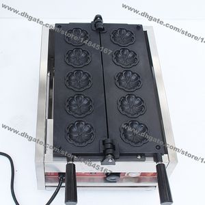 5pcs Commercial Use Non-stick 110v 220v Electric Cherry Blossom Flower Waffle Maker Baker Machine Iron