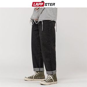 Lappster homens fashions coreano azul jeans harem calças homens japonês streetwear denim largo largo perna solta mais 5xl 210723