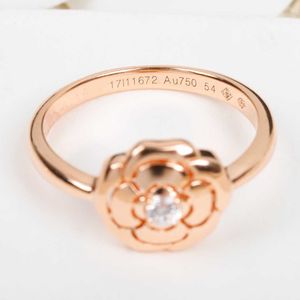 Top C Pure 925 Sterling Silver Jewelry For Women Camellia Rose Rings Diamond Wedding Jewelry Engagement Rose Gold Flower Luxury