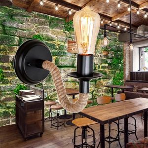 Vägglampa Amerikanskt Rope Loft Retro Industriell Kreativ Land Restaurang Kafé Bar Aisle LED Light CL81102