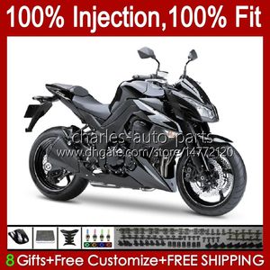 Injektionsmöbler för Kawasaki Ninja Z-1000 Z 1000 R 2010-2013 år Bodys 15No.11 Z-1000R Z1000 10 11 12 13 Z1000R 2010 2011 2012 2013 OEM Kroppsarbete Glänsande svart