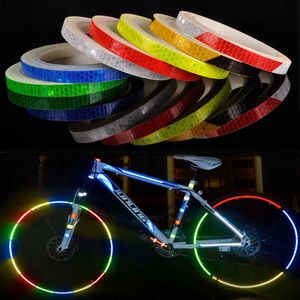 1cmx8m Bike Reflective Stickers Cycling Fluorescent Reflect Tape MTB Bicycle Adhesive Tapes Safety Decor Sticker Accessories