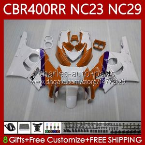 Carrozzeria per HONDA NC23 CBR400RR CBR400 RR 88-99 Corpo 65No.115 NC29 CBR 400 RR CC 1988 1989 1990 1991 1992 1993 Arancione viola 400CC CBR 400RR 88 89 90 91 92 93 Kit carenatura OEM