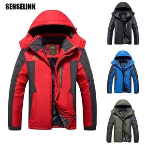 Men Jacket Brand Windproof Windbreaker Winter Parkas Plus Thick Warm Military Hooded Size Coat 211216