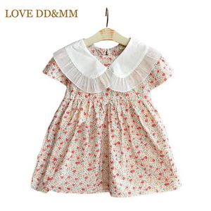 Kärlek DDMM Girls Party Princess Dresses Sweet Flower Kids Baby Prom Fancy Ball Gown Kostymer Toddler Now-down Collar Dress 210715