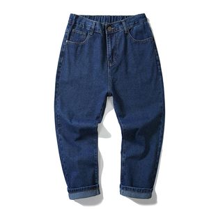 Enkla herrklassiska affärer jeans casual lösa harlan byxor stor storlek kläder för 140 kg fet män pantalons de grande taille häll hommes