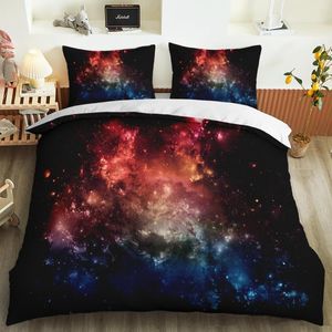 Zestawy pościeli Galaxy Universe Zestaw kołdry poduszki Kolorowe gwiaździste niebo kołysanie światło nadrukowane dla dzieci dla dzieci