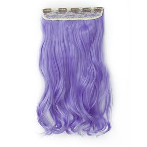 5Clips One Pieces Synthetic Clip In Hair Extensions Ponytails Big Wavy Hairpieces 22Inch 120G For Women