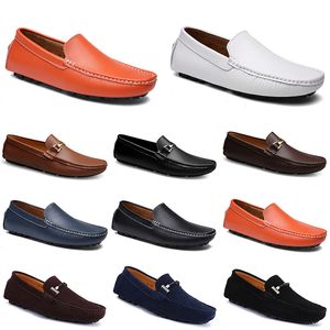 Fashions Men GAI Leather Doudou Casual Driving Shoes Breathable Soft Sole Light Tan Blacks Navys Whites Blues Sier Yellow Grey Footwear All-Match Lazy 557