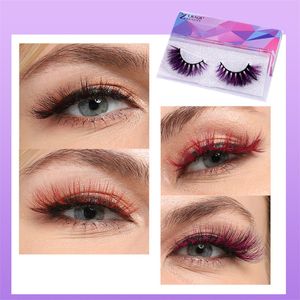 6D 9D Kolor Fałszywe Rzęsy Mink Hair Cross Messy Przesadzone Eye Lashes Kolorowe Makijaż Uroda Narzędzia Bezpłatny Statek 30