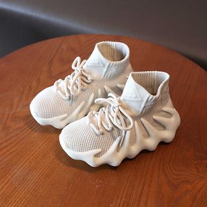 Boys' Sneakers Girls Air Mesh Flying Shoes 2021 New Children Sports Shoes Soft Soles Parent-child Shoes Non-slip Luminous Hot G1025