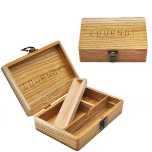 Custodia per barattolo di tabacco per erbe secche in legno da fumo da 173 * 120 * 50 mm con accessori per fumo con blocco del vassoio di rotolamento all'ingrosso