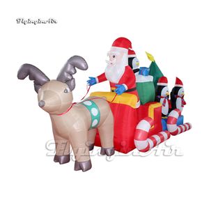 Weihnachtscharakter-Modell, aufblasbarer Weihnachtsmann, luftgeblasener Weihnachtsbaum, 6 m, Zuckerstangenschlitten mit Rentier für Neujahrsdekoration