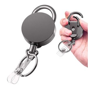 Wire Rope Camping Telescopic Burglar Chain Key Holder Tactical Keychain Outdoor Key Ring Return Retractable Key Chain G1019