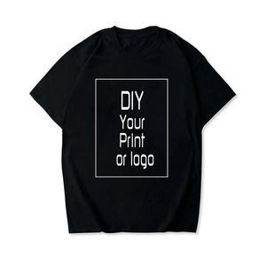 OMSJ 100% Cotton DIY Make Your Own T-shirt Summer Casual Short Sleeve Design Brand Pics Print Tees Multiple Color Women&Men 210517