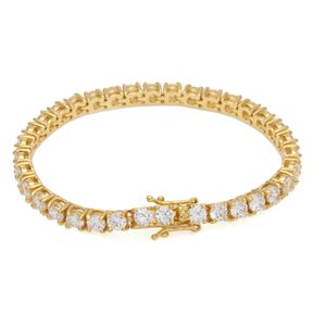 Tennisarmband Für Männer großhandel-Hip Hop Klassische Armband Männer und Damen Tenniskette Eingelegt mit Diamanten Glänzenden Moissanit Diamant in kleinen Tennis Armbändern