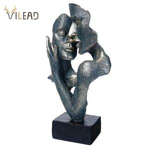 VILEAD Retro Abstract Figures Vintage Bust Statue Resin Crafts Figurines Home Decoration Living Room Interior Office Desk Decor 210727