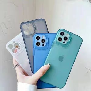 Moda Matte Phone Case dla iPhone 12 11 Pro Max XR XS X 7 8 PLUS TPU WSKAZÓWKI Osłony telefonów komórkowych z obiektywem ochronnym Niewidzialny wspornik hurtownie