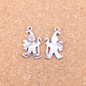 80 adet Antik Gümüş Bronz Kaplama Kardan Adam Kayak Charms Kolye DIY Kolye Bilezik Bileklik Bulguları 24 * 14mm