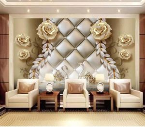 Wallpapers Custom Wall Mural Modern Art Painting High Quality Wallpape Gold Full House Jewelry TV Background Paper