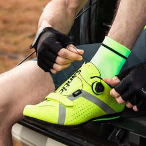 Santical Triathlon Zapatillas ciclismo نمط كل التضاريس لا يوجد قفل ركوب الدراجات أحذية الدراجات الترفيه