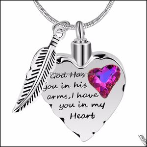 Pendant Necklaces & Pendants Jewelry God Has You In His Arms Cremation Necklace For Mom,Dad,Pet Memorial Ashes Urn Fashion Keepsake 210323 D